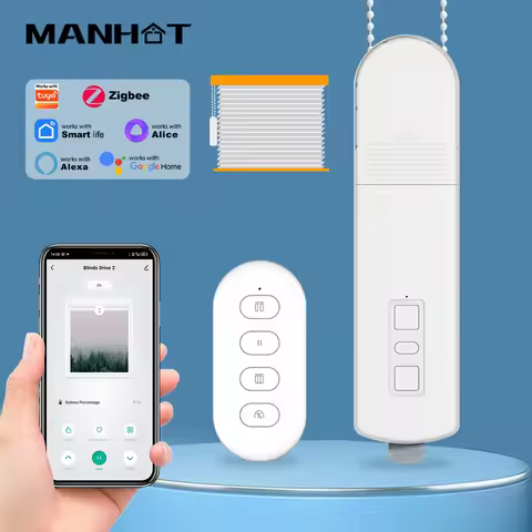 Smart Zigbee Roller Curtain Motor DIY Motorized Chain Roller Blinds Shade Shutter Drive with Remote 