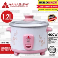 BUILDMATE Hanabishi 400W 1.2L Rice Cooker 6 Cups with Glass Cover Automatic Electric Cooker HRC-12G