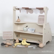 Wooden Cream Toy Fruit Play House Small Sales Store Nordic Log Children Girls Sale Taiwan ins Style 