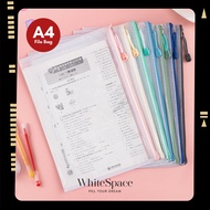 Whitespace A4 B5 A5 Mesh Zipper File Zipper Bag Zip Beg Waterproof Transparent Large Capacity School