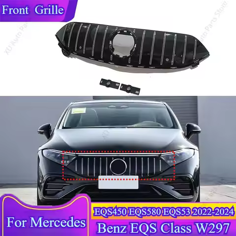 Front Bumper Grille Grills For Mercedes-Benz EQS Class W297 EQS450 EQS580 EQS53 2022-2024 Body Kits 