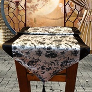 客制桌旗中式輕奢織錦緞茶幾電視櫃餐桌布藝牀旗牀尾巾裝飾長條