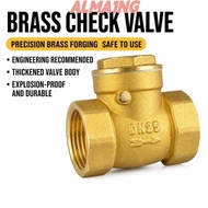 ALMA1NG Non-Return Valve, BSP Female Thread Swing Check Valve, Durable Brass 1/2" 3/4" 1" 1-1/4" 1-1