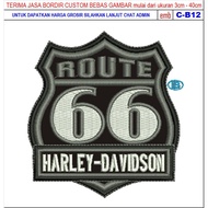HD-159 ROUTE 66 HARLEY-DAVIDSON MOTORCYCLES/RACING/CLUB EMBROIDERY PATCH