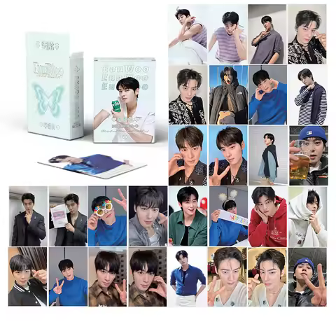 KPOP New Album Cha EunWoo 50pcs/set Postcard Exquisite Gift Collector Card Photo Card LOMO Card Glit