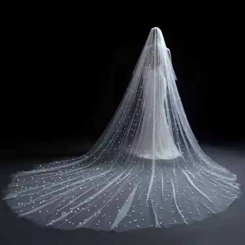 75×300cm/75×100cm Pearl Chiffon Table Flag Semi Transparent Pearl Chiffon Fabric Pearl Tulle Table R