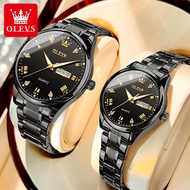 OLEVS Jam Tangan Pasangan Original Waterproof Stainless Steel Luminous Quartz Couple Watch Set 5563