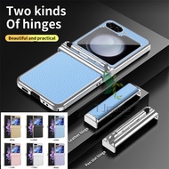 Electroplated Leather Case Cover Samsung Galaxy Z Flip 5 Z Flip 4 3 Double Hinge S Pen Slot Protecti