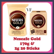 Nescafe Gold - Rich Aroma &amp; Smooth Taste With Golden Roasted Arabica 170g Refill Pack &amp; 2g 20 Sticks