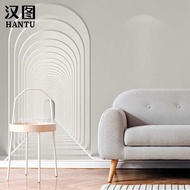 arch wallpaper Penutup dinding lengkungan 3D sambungan visual tiga dimensi ruang kertas dinding ruan