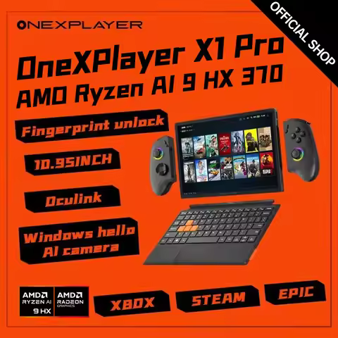 OneXPlayer X1pro AI HX 370 Onexconsole 10.95 Inch Qculink Laptop Replaceble D-PAD Wins Hello AI Came