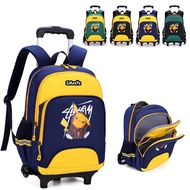 Pikachu Student Trolley School Bag 6-wheel Climbing Stairs 6-14 Year Old Boy Student Large-capacity 