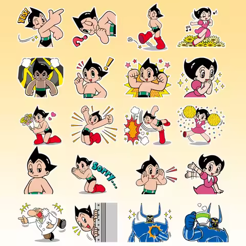 40 Pieces of Astro Boy (Children's Animated Series) Stickers – For DIY Decoration on Kids' Stationer
