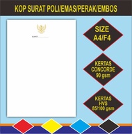 CETAK KOP SURAT POLY EMAS/PERAK/EMBOS