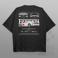 Cars and Clo - Regular Fit Black - Ferrari F40 Blueprint T-shirt