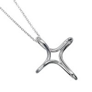 二手 Tiffany & Co. 開口十字架項鍊，純銀，約 3.28 克，女士