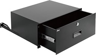 4U Locking Rack Mount Drawer by Tecmojo - 22lb (10 kg) Secure Lockable Steel Storage Rack Drawer for
