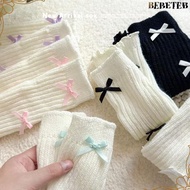 BEBETEB Children's Sock Covers, Bow Acrylic Knitted Sock, Knitted Warm Leg Warmers
