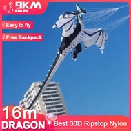 16m Layang-layang Naga Gergasi 30d Ripstop Talian Fabrik Nilon Dobi Layang-layang Loket Kembung Lemb