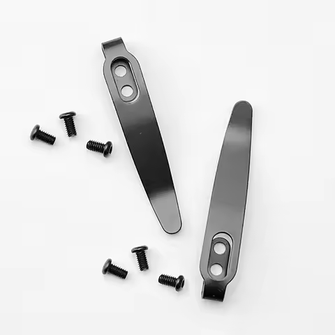 2 Sets Stainless Steel Folding Knife Back Clip Pocket Clamp Knives Tool DIY Making Accessories Parts
