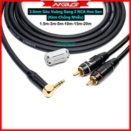 Dây 3.5 Ra 2 Hoa Sen AV Chống Nhiễu dài 1.5m-3m-5m-10m-15m-20m | dây 3.5 góc vuông ra av hoa sen dây