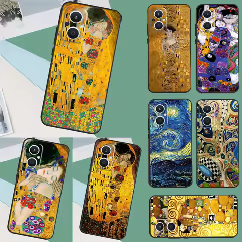Starry Night Klimt Kiss Case For OPPO Reno 11 12 13 13F 12F 11F 8T 7 8 10 Pro OPPO Find X8 Pro X6 X3