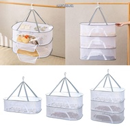 NARCISSUS13A0E Herb Dryer Mesh, Folding 1-3 Layers Drying , Hanging Drying  With Zip Foldable Storag