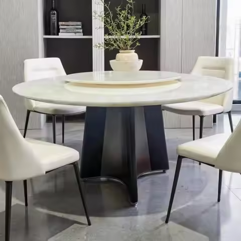 Modern Italian natural new Fendi white luxury stone round dining table natural luxury stone home liv