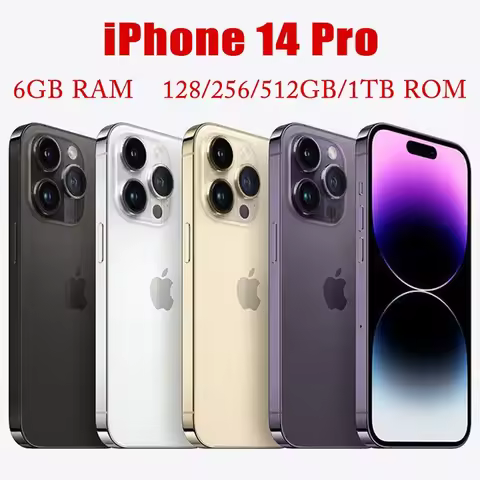 Apple iPhone 14 Pro Unlocked Original 128/256/512GB ROM 6GB RAM 1SIM+1eSIM 6.1" Mobile Phone OLED Fa