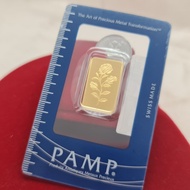 Emas999, Gold Bar Pamp Gold Bar Bunga Rose G10 Gram 1.6cm Pd 1576 P419 N