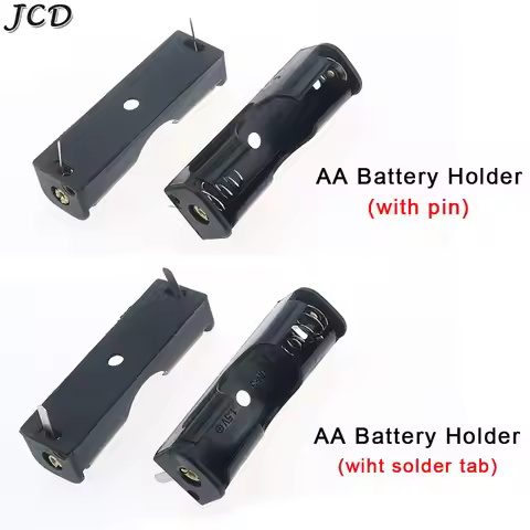 JCD 10pcs For AA Size Plastic Battery Case Holder Box Battery 1.5V AA Pack With PCB Pin Diy Solder T