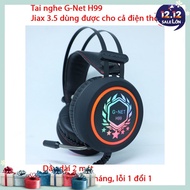 G-net H99 Jack 3.5 Gaming Headset - Color Changing led Lights - 2 Meter Long Wire - Used For Phones -