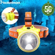100m Diving Headlamp IPX7 Waterproof Super Bright Underwater Searchlight High Power Head Torch with 