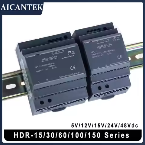 5V DC Switching Power Supply HDR 15W 30W 60W 100W 150W 12V 24V Rail Type Transformer HDR-60-12