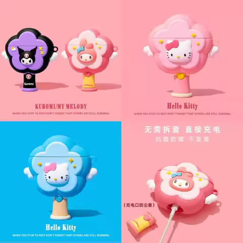 New Magic Wand Kitty For Airpods 1 2 3 Pro Pro 2 Silicone Earphone Case Accessories Cover