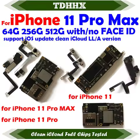 Clean iCloud Main Logic Board Full Chips For iPhone 11 Pro Max Mothereboard With Face ID Support Upd