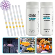 100pcs Aquarium Test Strips 7 in 1 Fish Tank Test Kit Freshwater Saltwater Aquarium Water pH Test Strips Kit SHOPTKC8952