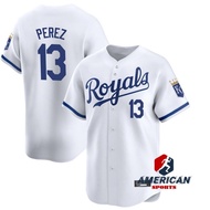 UMIMI-Q Men MLB Kansas City Royals Salvador Pérez 2024-25 Home White Baseball Jersey