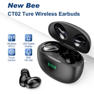New Bee CT02 หูฟังบลูทูV5.2 ENC ลดเสียงรบกวนหูฟังบลูทู ธ 30H หูฟังไร้สายคุณภาพสูง Bluetooth Earphone