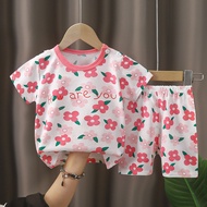 [M'sia Stock]🎀0-4Y🎀 Baby girl Clothes set Boys Girls Cotton Short Sleeve T shirt+Shorts Pant Suit Se