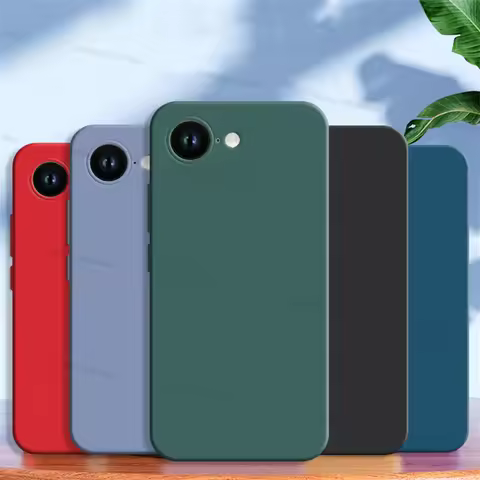 For iPhone 16e Case For iPhone 16e Cover Funda Shockproof Liquid Silicone TPU Protective Phone Back 