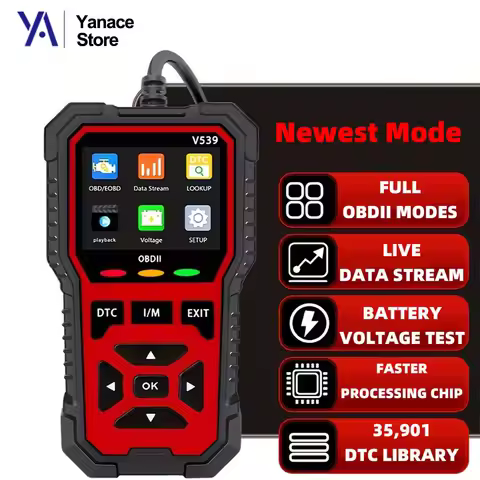 OBD2 Car Fault Code Reader,10 Languages,Live Data,I/M Test,Battery & Oxygen Sensor Check,Clear Check