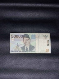 uang kuno koleksi 50000 rupiah wr Soepratman original