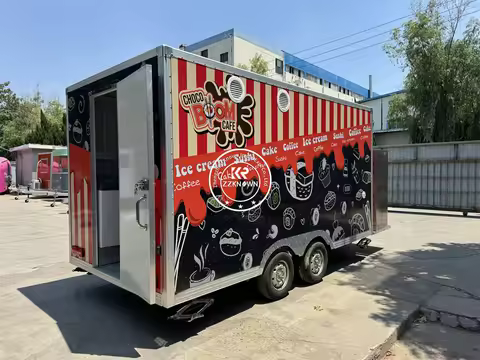 Concession Trailer New Vending Food Truck Trailer 2022 Enclosed 8.5 X16 Customised Galvanized Sheet 