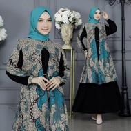 (BISA COD)Gamis Batik Gamis Motif Terbaru Dress Modern Premium Dress Muslim Gamis Batik Kombinasi Gamis Batik Terlaris