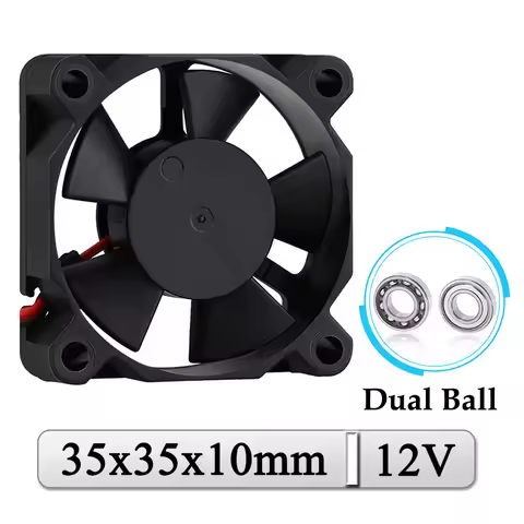 1Pcs Gdstime DC 12V Fan 35x35x10mm Dual Ball 35mm Mini Axial 3D Printer Cooler 35x10mm 3.5cm Laptop 
