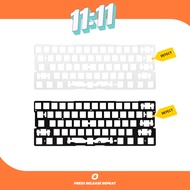 Johnny60HE Plate Model v1 (Defect) For Venom 60 HE Keyboard Assembly FR4 Material White/Black