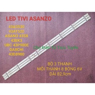 LED TV ASANZO 43AS530 43AT520 ASANO 43S8 43EK3 UBC 43P900E 43D8900 NEW SET OF 3 BARS JS-D-JP43DM-A81