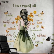FAKEME Inspirational Quotes Wall Sticker Wall Decor Butterfly Motivational Wall Decal
