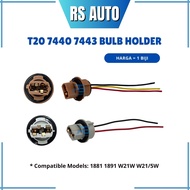 1pc T20 7440 7443 1881 1891 W21W W21/5W Bulb Holder Socket Connector Kaki mentol